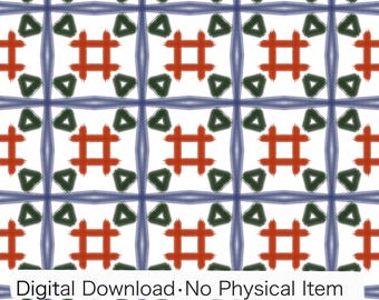 Rött blått rutnät digitalt papper, sömlöst mönster (kommersiellt bruk)