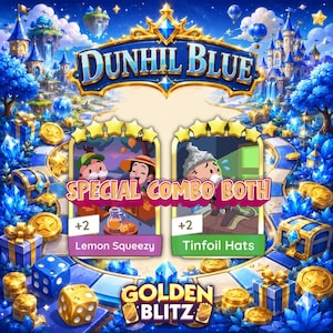 Golden Blitz Stickers - Lemon Squeezy & Tinfoil Hats - Monopoly Go