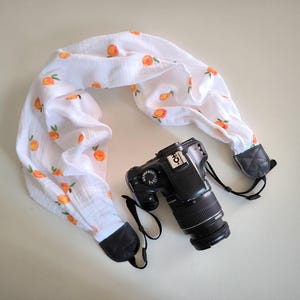 Camera strap Fabric camera strap White camera strap Scarf camera strap Nikon Cannon Fuji Sony Kodak Camera accessories Women camera strap