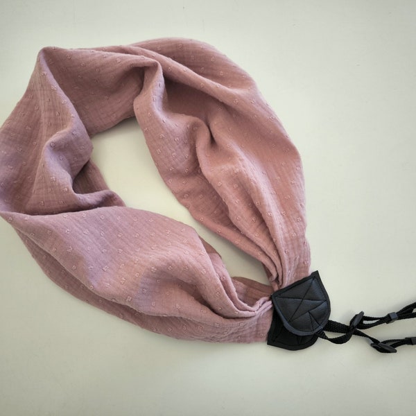 Fabric camera strap Muslin camera strap Cotton camera strap Scarf camera strap DSRL camera strap Mauve pink camera strap Camera accessories