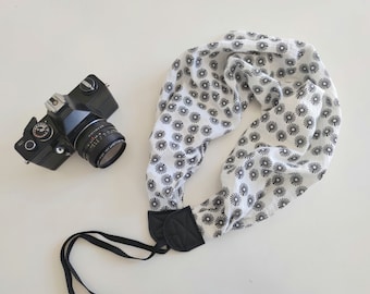 Scarf Camera Strap Camera Scarf Strap Moonlight Camera Strap Fabric Camera Strap Photography Prop Camera Accessories White