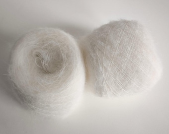 Yarn SALE Yarn DESTASH Super kid mohair yarn Made in Italy Off white color ON Sale kid mohair 25 gr skeins Soft white colour Natural colour