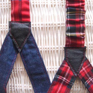 Feminist Suspenders, Red Womens Suspenders, Checkered Braces, Suspenders Y-back, Plaid Suspenders, gift for her, girlfriend gift image 5