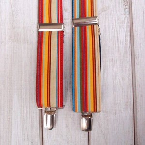 Rainbow Suspenders, striped womens suspenders, feminist gift, lesbian girlfriend gift, available also for men image 4