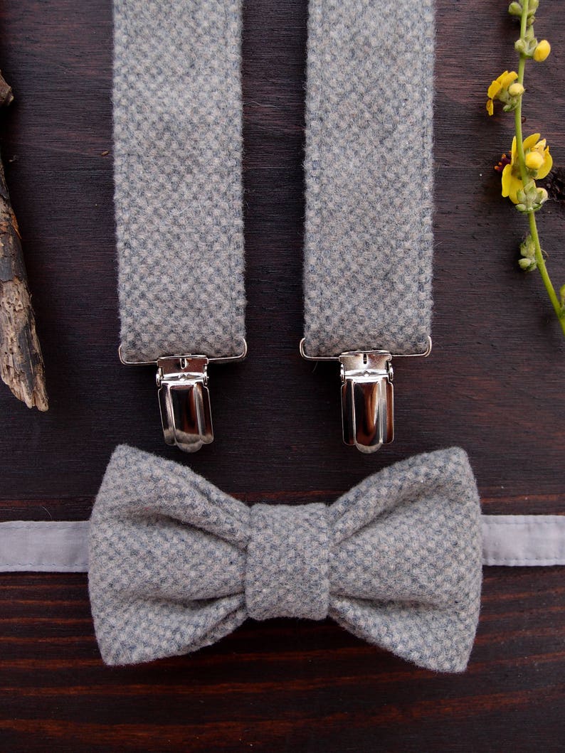 Take A Look About Grey Suspenders And Bow Tie