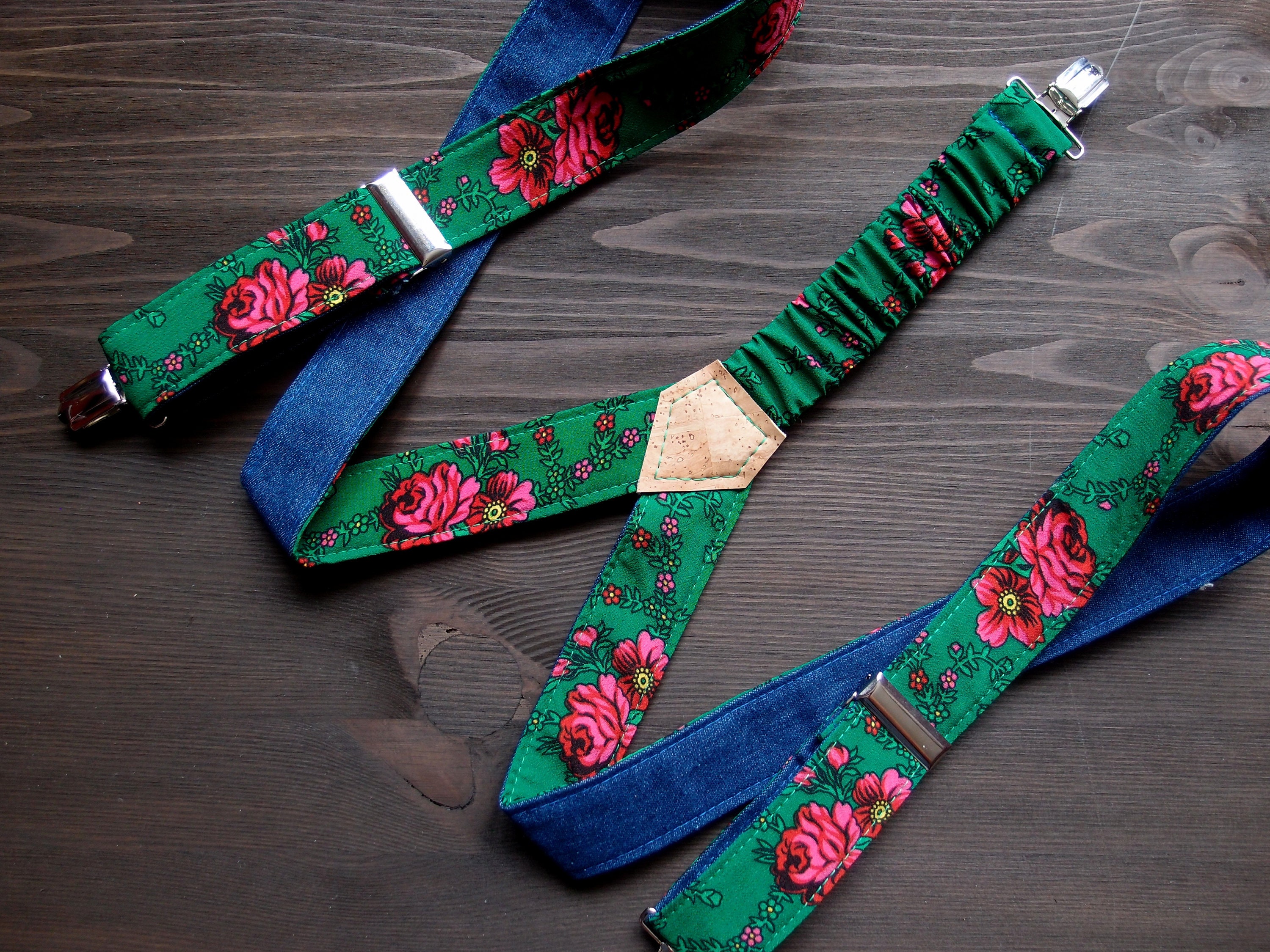 Reversible Floral Womens Suspenders Green Skirt Suspenders Etsy Canada