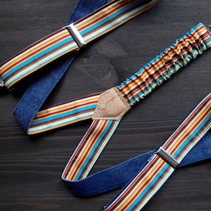 Rainbow Suspenders, striped womens suspenders, feminist gift, lesbian girlfriend gift, available also for men image 3