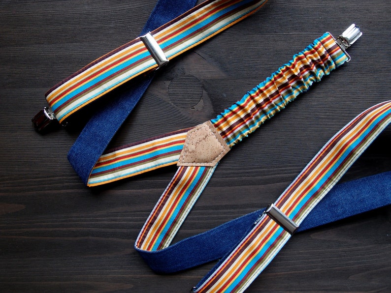 Rainbow Suspenders, striped womens suspenders, feminist gift, lesbian girlfriend gift, available also for men image 3