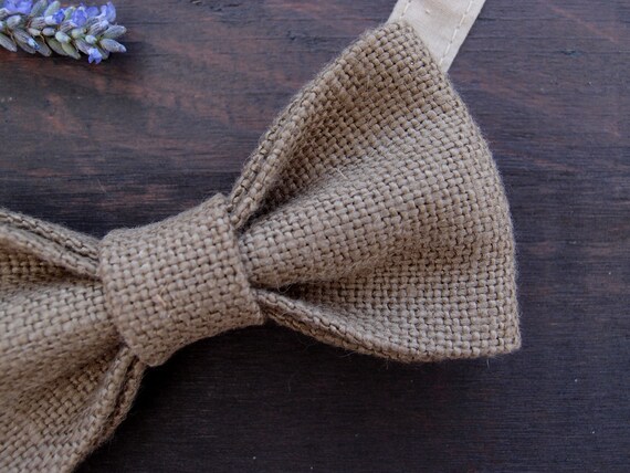Beige bow tie for adult, Fiance gift for him, groomsmen bow tie, wedding outfit men, mens accessories, husband gift