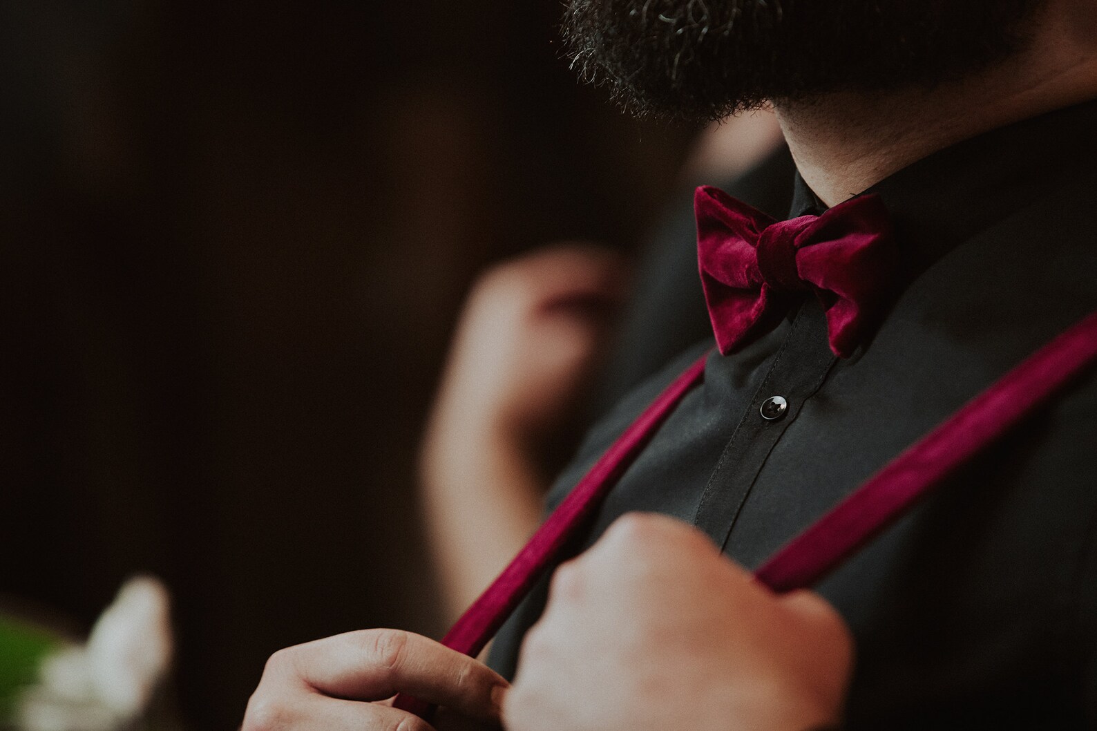 Burgundy Mens Bow Tie and Suspenders Tuxedo Braces With Etsy