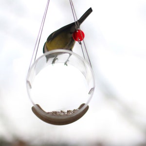 Hanging Bird Feeder, Window Bird Feeder, Modern Bird Feeder, Feeding birds, Tube, Bird watching, Bird lover gift, Early Bird Gift, Wake up, image 4