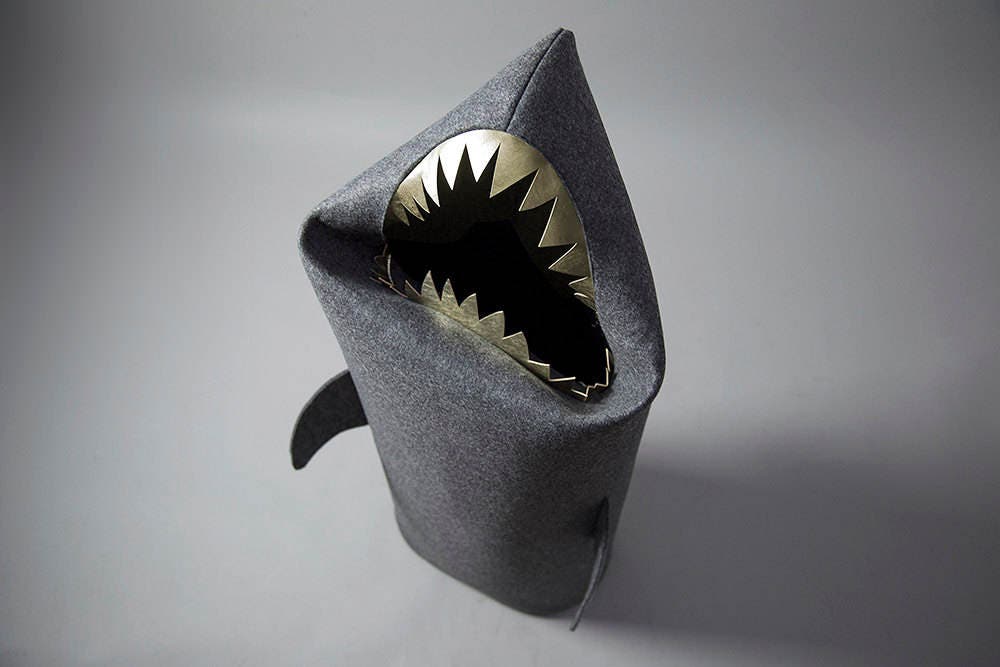 SHARK Felt laundry basket for bathroom or children's room Etsy