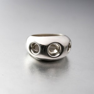 Oxidized Sterling Silver Spike Ring, Gothic Punk Jewelry