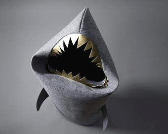 Laundry hamper, Shark basket, Felt storage bin, Home gift, Laundry décor, Room décor, Shark lover gift, Gift for kids,