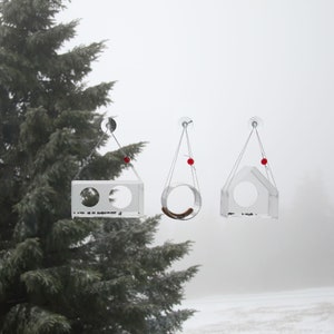 Modern Bird Feeder, Hanging Bird Feeder, Window Bird Feeder, New Year Gift, Acrylic, Bird house, Bird watching, Small birds, image 10