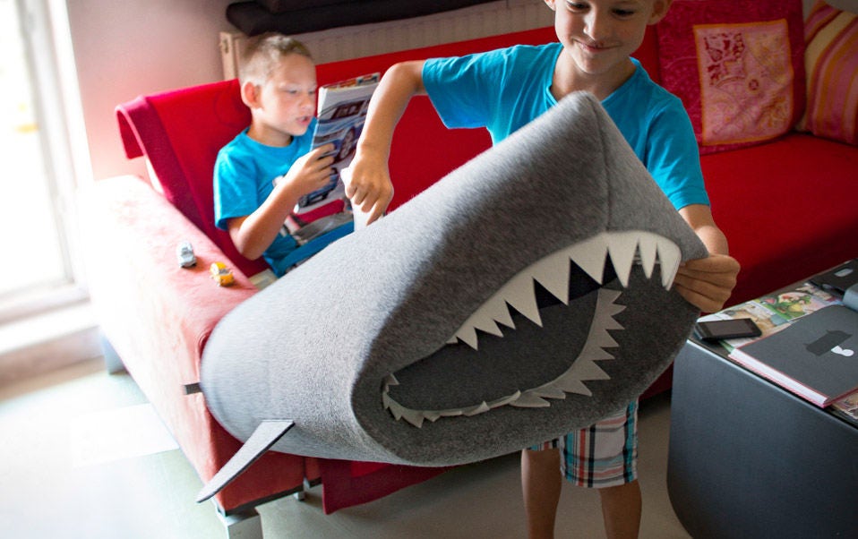 SHARK felt kids toy storage basket Basket Bin Toy storage