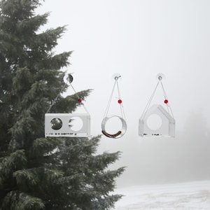 Hanging Bird Feeder, Window Bird Feeder, Modern Bird Feeder, Feeding birds, Tube, Bird watching, Bird lover gift, Early Bird Gift, Wake up, image 10