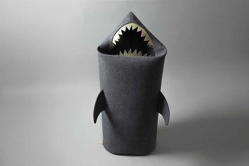 SHARK Felt laundry basket for bathroom or children's room Etsy
