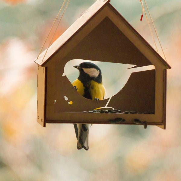 Modèle de mangeoire à oiseaux pour les enfants, mangeoire à oiseaux de fenêtre, mangeoire à oiseaux bricolage, maison en bois d’oiseau, bricolage pour enfants, mangeoire à oiseaux suspendue, mangeoire à oiseaux en bois,