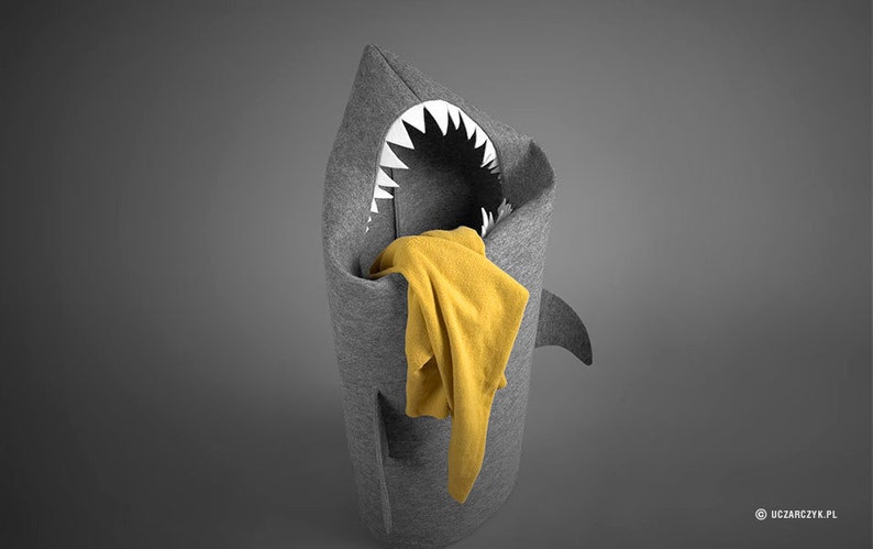 Laundry hamper, Shark laundry basket, Organization, Storage organization, Laundry bin, kids storage, Shark lover gift, Home gift, image 2