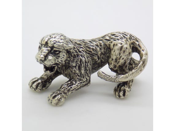 Vintage Solid Silver Miniature Lion Cub, Italy, 1970s-80s - Lion Figurine, 18g, Italian Silversmithing