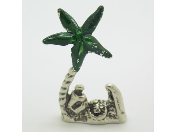 Miniature Nativity Scene under Palm Tree in 925 Sterling Silver, Italy, Dollhouse Figurine, Vintage Christmas 1980s-1990s, 11g