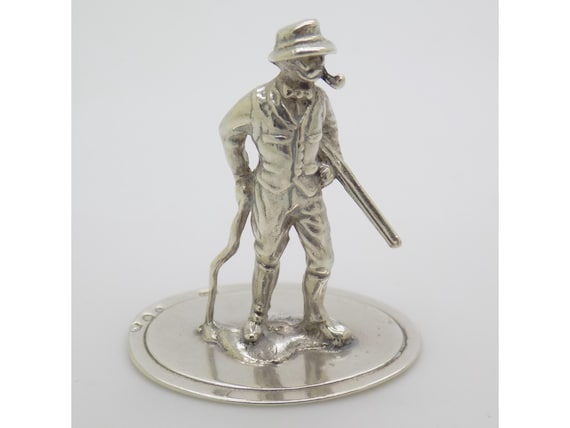 Solid Silver 835 Holland Gentleman Hunter Figurine, Vintage Figure Dated 1978, 10g