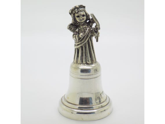 Bell Angel Conductor in Solid Silver 800 Brandimarte Florence Italy Vintage Figurine 1980s-1990s 47g