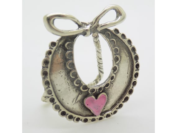 1 x 800 Sterling Silver Baby Bib from Arezzo, Italy, Dollhouse Accessory, Vintage Miniature Figurine, 1980s-1990s, Handmade, 6g