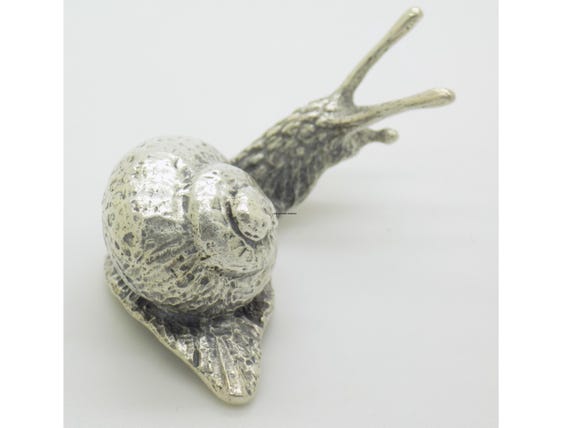 Life-Size Snail Figurine in Solid 800 Silver, Arezzo, Italy, AR 100, Vintage Animal Sculpture, 1970s-1980s