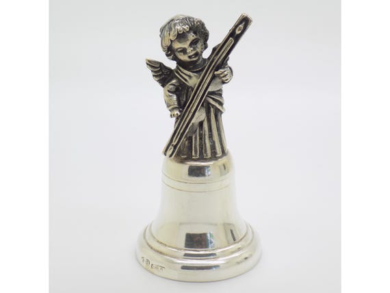 Florentine Angel Bell in Solid 800 Silver, Brandimarte Florence Italy, Vintage Music 1980s-1990s, 61g