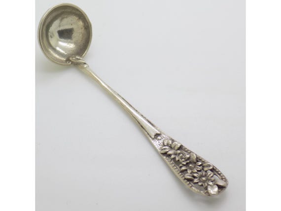 Small Solid Silver Olive Ladle, 800 Italian Style, 1980s/90s, Vintage Cherry Spoon, Italian Silverware, Tableware, Collectible