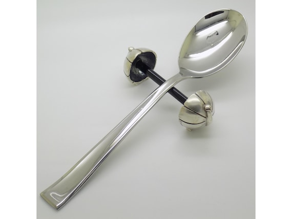 Peacock Spoon Rest in 925 Sterling Silver and Glass, Ottaviani Italy, Modern Design, Luxury Tableware, Vintage Collectible