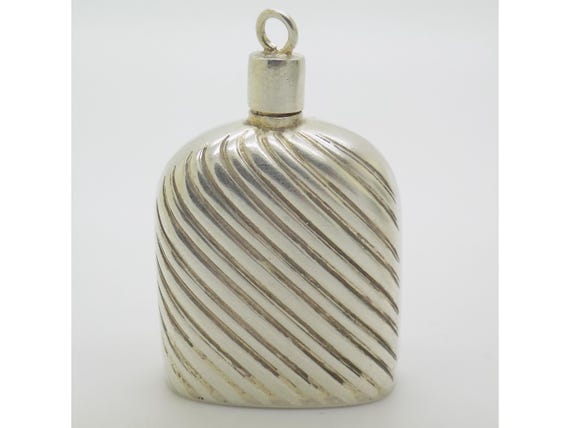 Miniature Perfume Bottle in Solid 800 Silver, Italy, Vintage Toiletry Item, 1970s-1980s, Handmade, 18g