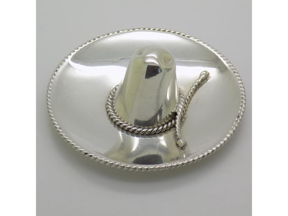 Miniature Mexican Sombrero Hat in Solid 925 Silver, Mexico, Vintage Folkloric Figurine, 1970s-1980s, 17g