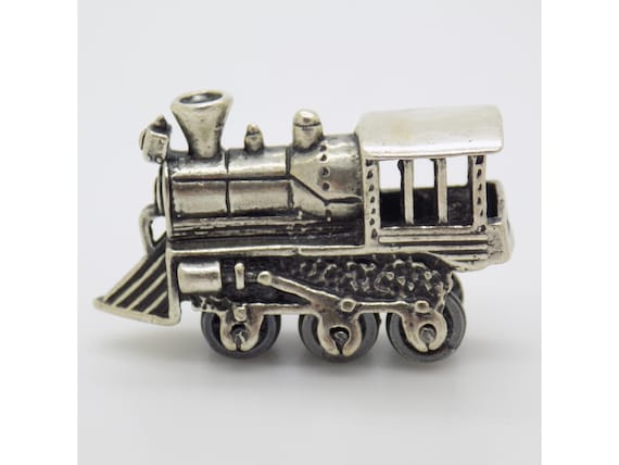 Miniature Steam Locomotive in Solid 925 Silver, Arezzo, Italy, Vintage Dollhouse Train Figurine, 1970s-1980s, 11g