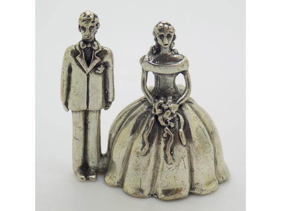Vintage Italian Silver 800 Wedding Couple Figurine, 1970s/1980s Wedding Statuette, Anniversary Gift, 27g