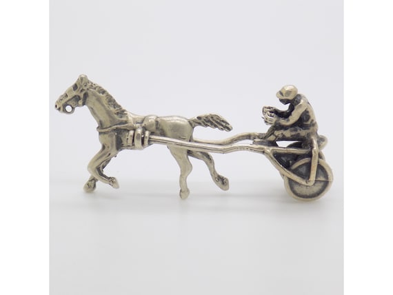 Miniature Racehorse and Jockey in Solid 800 Silver, Italy, Equestrian Art, Vintage Figurine, 1970s-1980s, 11g