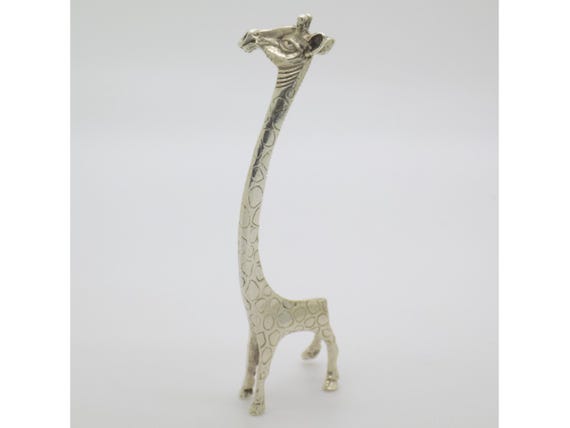 Stylized Giraffe Figurine in Solid 800 Silver, Italy, Modern Vintage Sculpture, 1980s-1990s, 14g