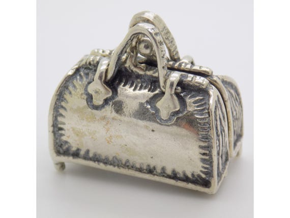 Vintage 1970s/1980s Solid Silver Handbag/Box - 800 Sterling Silver - Italy - Miniature Dollhouse Style - Reduced Price - 16g
