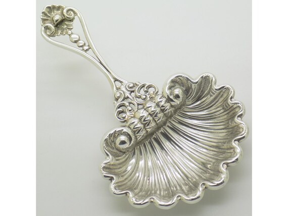 Decorative Seashell Spoon in Solid 925 Silver, Padua, Italy, Vintage Marine Goldsmithing, 1980s-1990s, 28g