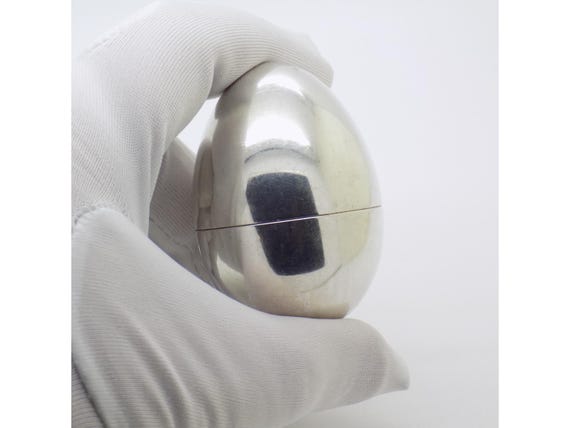 Large Solid Silver Egg Box 800 Florence Italy 1980s 90s Vintage Egg Case Italian Silversmithing Collectible Decorative Item