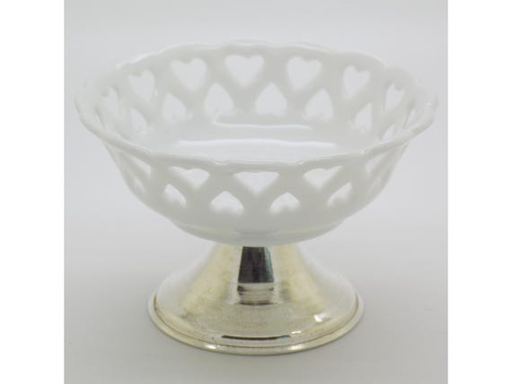 Miniature Porcelain Display Stand and Solid Silver 925 Base, Italy, Vintage Decorative Miniature Pedestal, 1980s-1990s