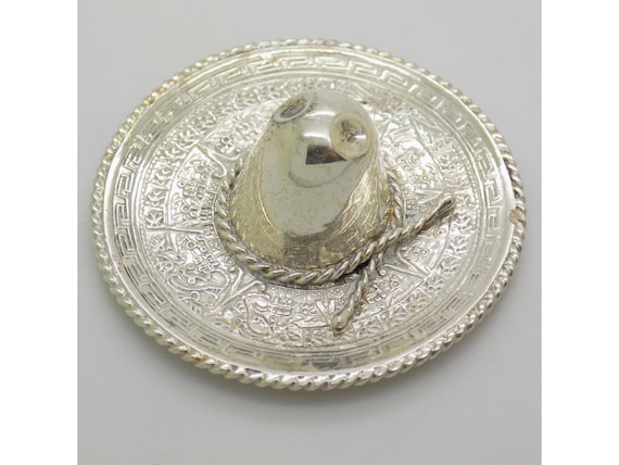 Vintage Miniature Sombrero Hat, Mexican Sterling Silver 925, 1970s-80s, Mexican Figurine, Italian Silverware, Unique Travel Collectible