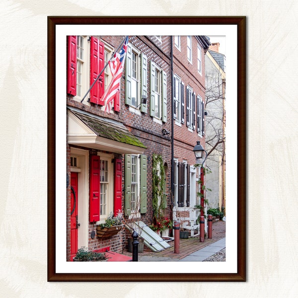 Philadelphia Photography Print Elfreth's Alley Instant Download Digital Printable Fine Art Photograph Architecture USA Travel Wall Art Image