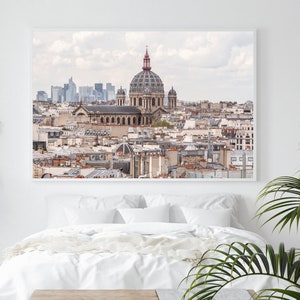 Paris Photography Print, Rooftops, Panoramic View, French Architecture, St Augustin Church, Travel Digital Printable Photo, Instant Download