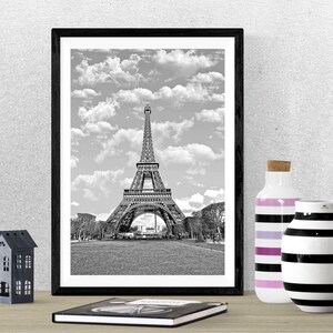 Paris Photography Print, Eiffel Tower, Black & White, Paris Decor, Instant Download, Digital Printable Photography, French Architecture