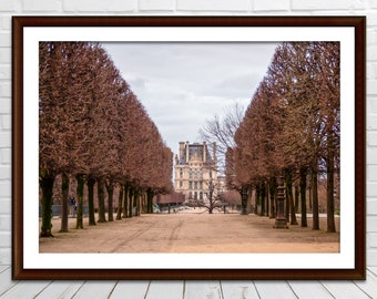 Paris Photography Print Louvre Museum Tuileries Paris France Digital Printable Fine Art Travel Photograph French Home Wall Art Decor Picture