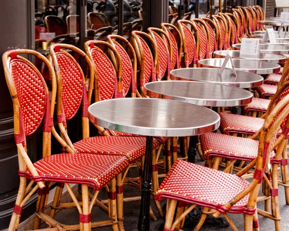 Paris Cafe Chairs Paris France Digital Printable Fine Art Etsy