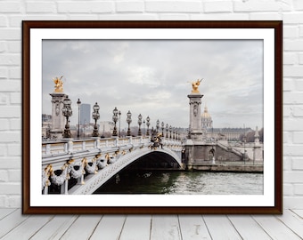 Seine River Bridge in Afternoon Light Dreamy Paris Photo Paris Fine Art Photography France Travel Print Golden Hour Paris Photo